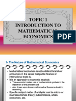 Topic 1 Introduction To Mathematical Economics