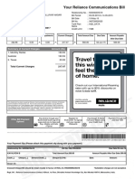 Your Reliance Communications Bill: Summary of Current Charges Amount (RS)