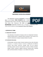 INDEPENDENT CONTRACTING AGREEMENT - Charles Francis F. Decangchon - Ideas Unlimited - February 21, 2014