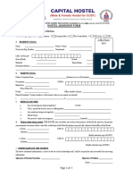 Hostel Admission Form Fall 2018