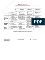 Rubric For Brochure: (Teacher May Explain Specific Assignment in This Space.)