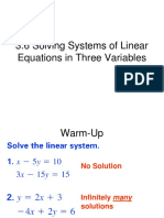 3.6 Solving Systems of Linear Equations in Three Variables