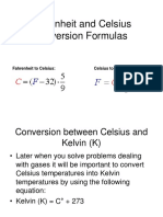 Temperature Conversion Formulas