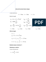 Reinforced Concrete Column Design: B 250mm H 250mm