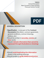 General Description Basic Procedure of Specs Writing Three-Part Section Format