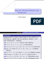 Fundamentals of Vector Spaces and Subspaces: Kevin James