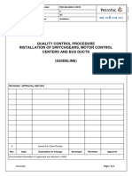 Quality Control Procedure Installation of Switchgears, Motor Control Centers and Bus Ducts (Guideline)