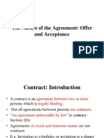 The Nature of The Agreement: Offer and Acceptance