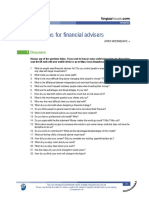 Questions For Financial Advisers: Discussion