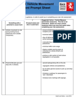 Pedestrian and Vehicle Movement Risk Assessment Prompt Sheet