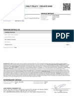 Liability Only Policy - Private Bike: Policy Details Vehicle Details