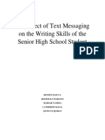 The Effect of Text Messaging On The Writing Skills of The Senior High School Student