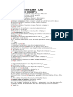 MCQ S Question Bank - Law: Company Basic Concepts