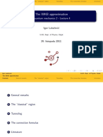 The WKB Approximation: Quantum Mechanics 2 - Lecture 4