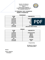 Time Schedule First Periodic Test