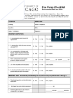 Fire Pump Checklist: Monthly Inspection