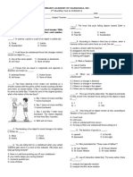 Science 8 - 1st Monthly Test