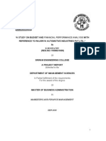 "A Study On Budget and With Reference To Rajsriya Automotive Industries PVT LTD.," by K.Boopathy (REG - NO.11509631009)