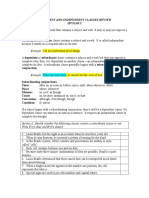 DEPENDENT AND INDEPENDENT CLAUSES Worksheet