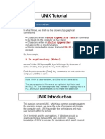 UNIX Tutorial: Typographical Conventions