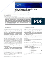 General Formula For Bi-Aspheric Singlet Lens Design Free of Spherical Aberration