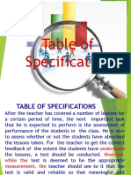 2 Table of Specification Final