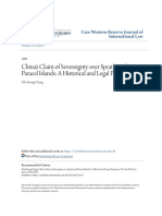 China's Claim of Sovereignty Over Spratly and Paracel Islands: A Historical and Legal Perspective