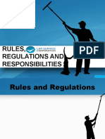 Rules, Regulations and Responsibilities