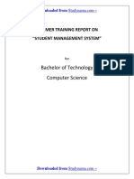 Student Management System - CSE-IT Engineering Summer Training Project Report - PDF Download