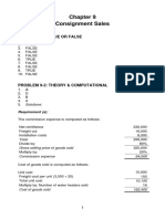 Consignment Sales: Problem 9-1: True or False