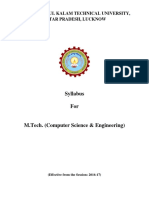 M.tech. Computer Science & Engineering (Effective From The Session - 2016-17)