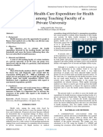 Assessment of Health-Care Expenditure For Health Insurance Among Teaching Faculty of A Private University