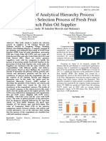 Application of Analytical Hierarchy Process Method On The Selection Process of Fresh Fruit Bunch Palm Oil Supplier