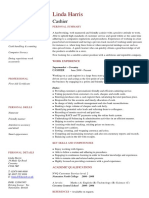 Cashier CV Template PDF