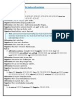 Transformation of Sentences