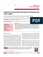 Epidermoid and Dermoid Cysts of The Head and Neck Region: Plastic and Aesthetic Research