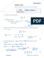 Algebra H Algebraic Fractions v2 SOLUTIONS 1 1