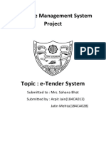 Database Management System Project: Topic: E-Tender System