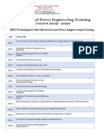 Electrical and Power Engineering Training 2019 2020