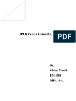 IPO (Penna Cements) : By, Vishnu Murali FM-1708 MBA 16-A