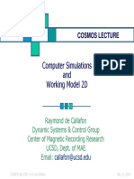 Computer Simulations and Working Model 2D: Cosmos Lecture