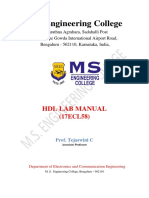 M S Engineering College: HDL Lab Manual