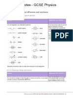 Electricity Notes - GCSE Physics: 4.2.1 Current, Potential Difference and Resistance