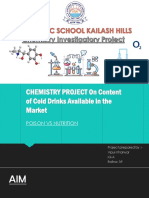 CHEMISTRY PROJECT On Content of Cold Drinks Available