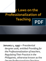 Basic Laws On The Professionalization of Teaching