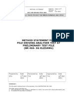 Method Statement For Pile Driving Analyser Test at Preliminary Test Pile (BR 466-Sg Kledang)