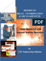 Report On Relay Co-Ordination & Arc-Flash Study: Ford India PVT LTD Sanand-Vehicle Operation