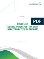 Checklist Testing and Inspection With Interconnection To The Grid