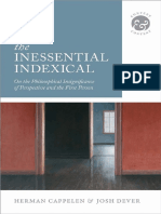 (Context and Content) Herman Cappelen, Josh Dever - The Inessential Indexical - On The Philosophical Insignificance of Perspective and The First Person-Oxford University Press (2014) PDF