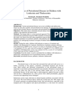 Prevalence of Periodontal Disease in Children With Leukemia and Thalassemia